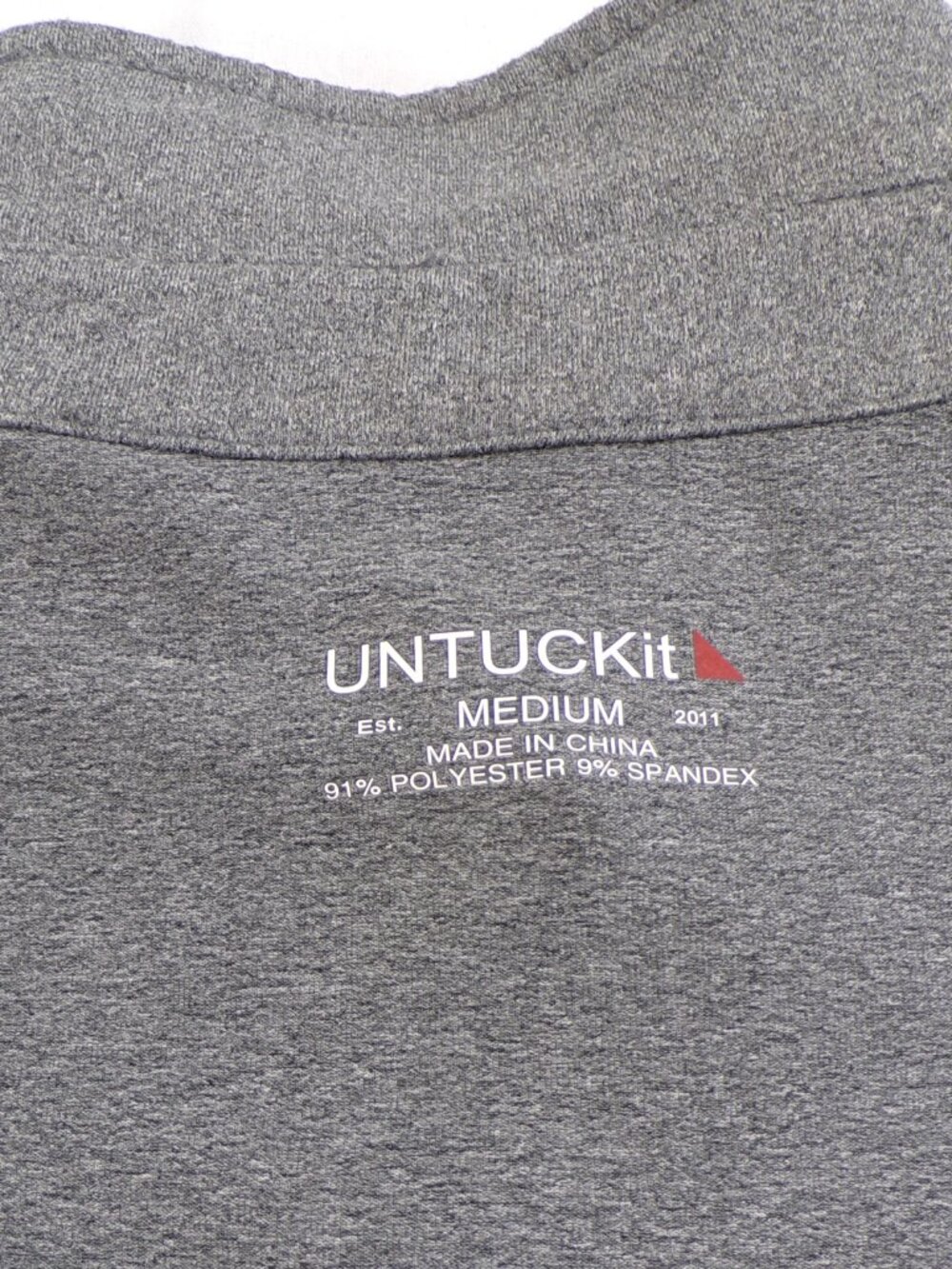 UNTUCKit Polo Shirt Mens Large Gray Performance Stretch Clavidor 31436 Preppy - Picture 12 of 12